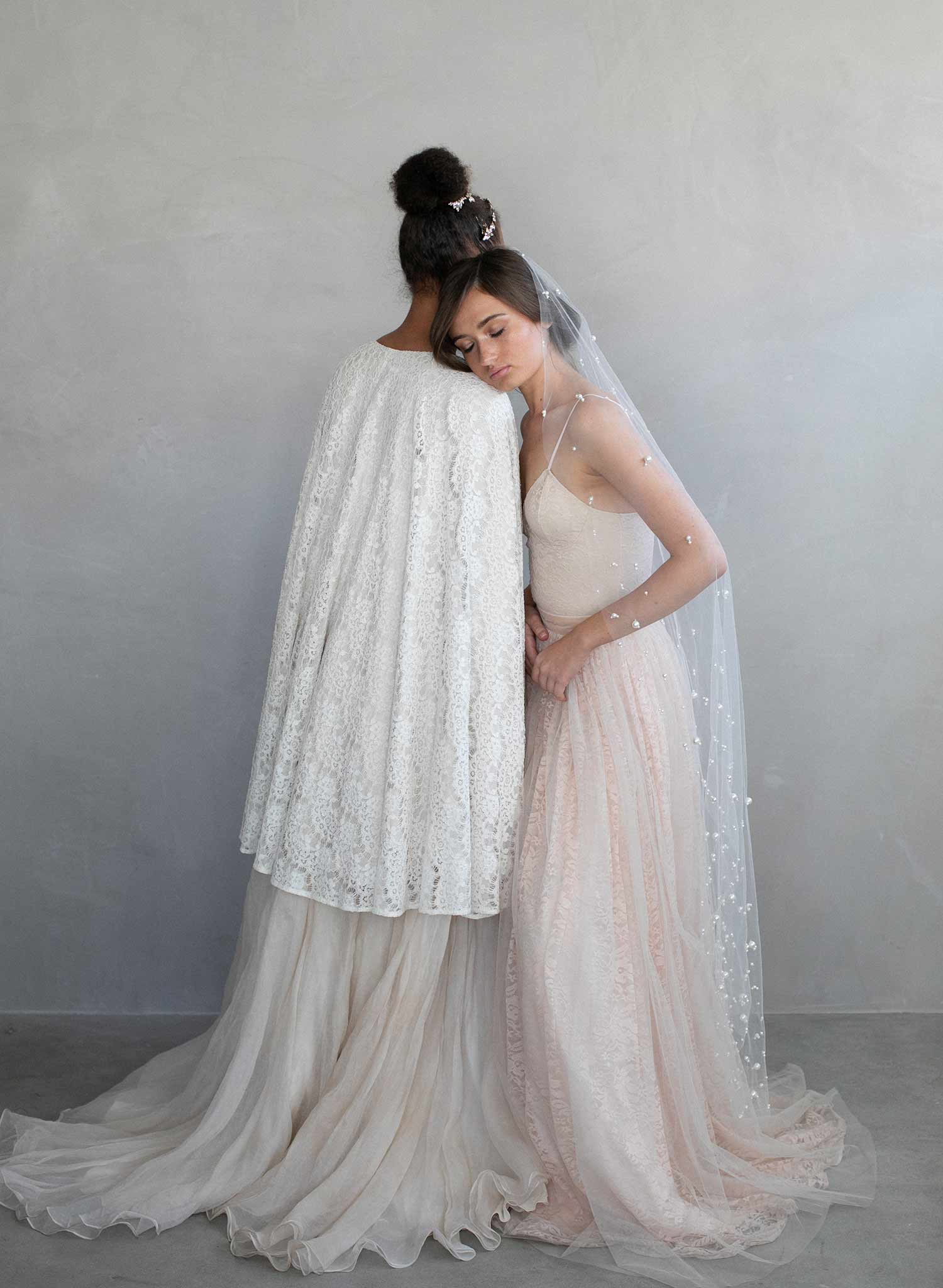 pearl bridal veil, pearl veil, ivory veil, wedding veil, twigs & honey, twigsandhoney, train veil, chapel veil