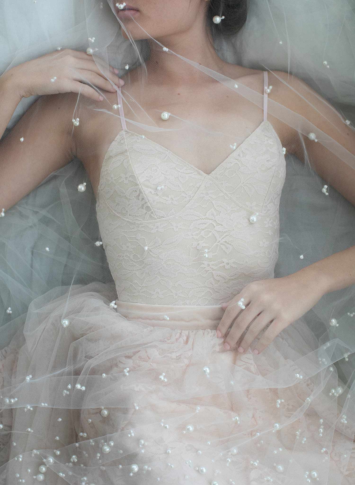 pearl bridal veil, pearl veil, ivory veil, wedding veil, twigs & honey, twigsandhoney, train veil, chapel veil