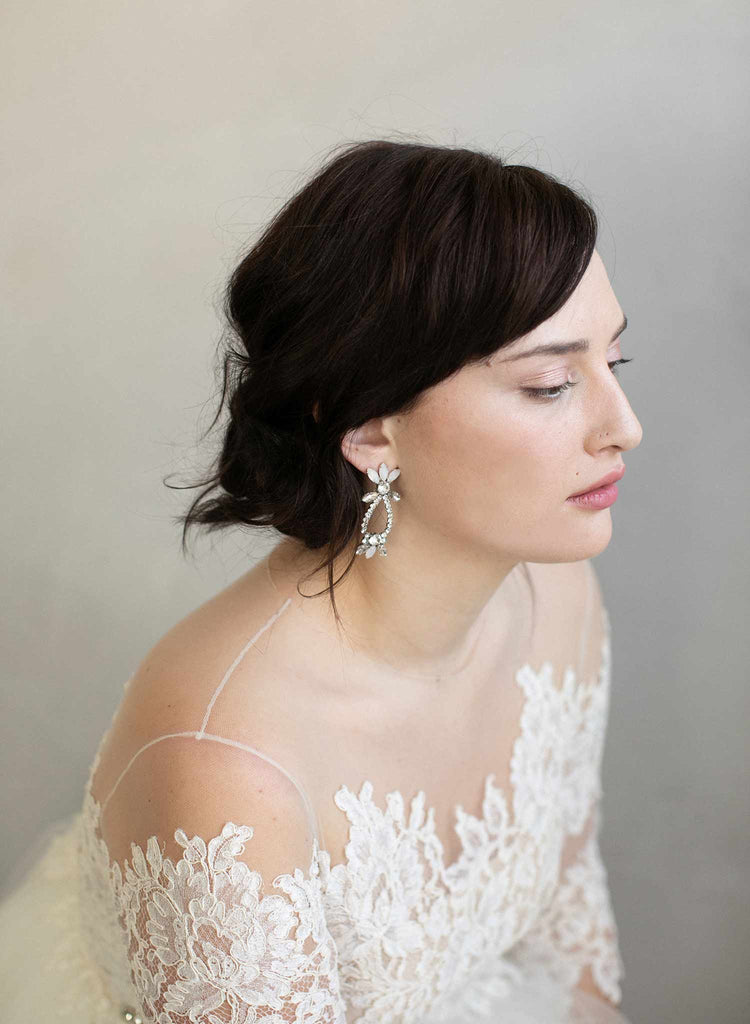 earrings, bridal earrings, crystal bridal earrings, wedding accessory, twigs and honey, bridal jewelry