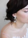 earrings, bridal earrings, crystal bridal earrings, wedding accessory, twigs and honey, bridal jewelry