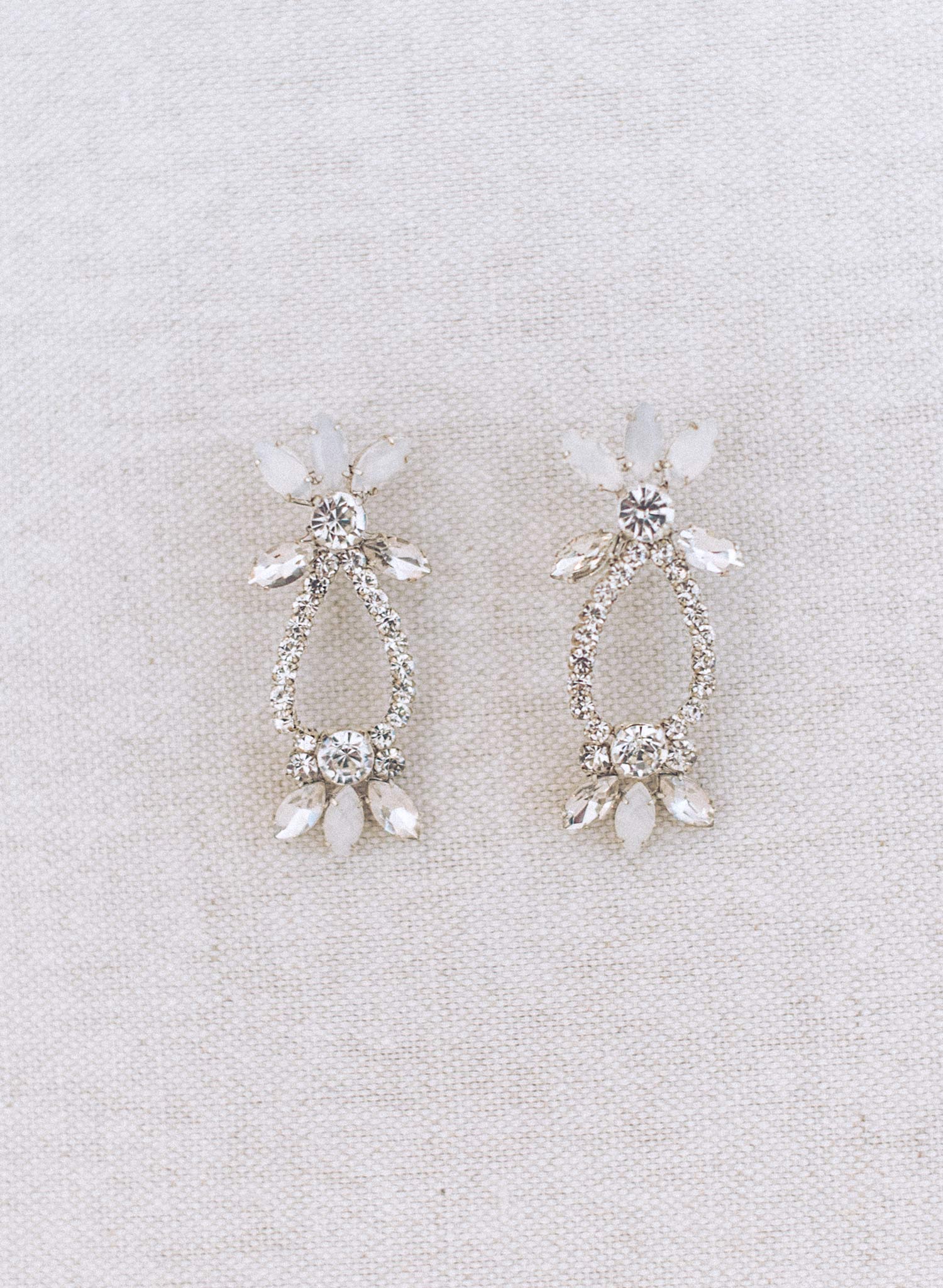 Oval crystal drop earrings - Style #971