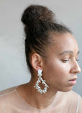 Opal and clear dramatic earrings - Style #972