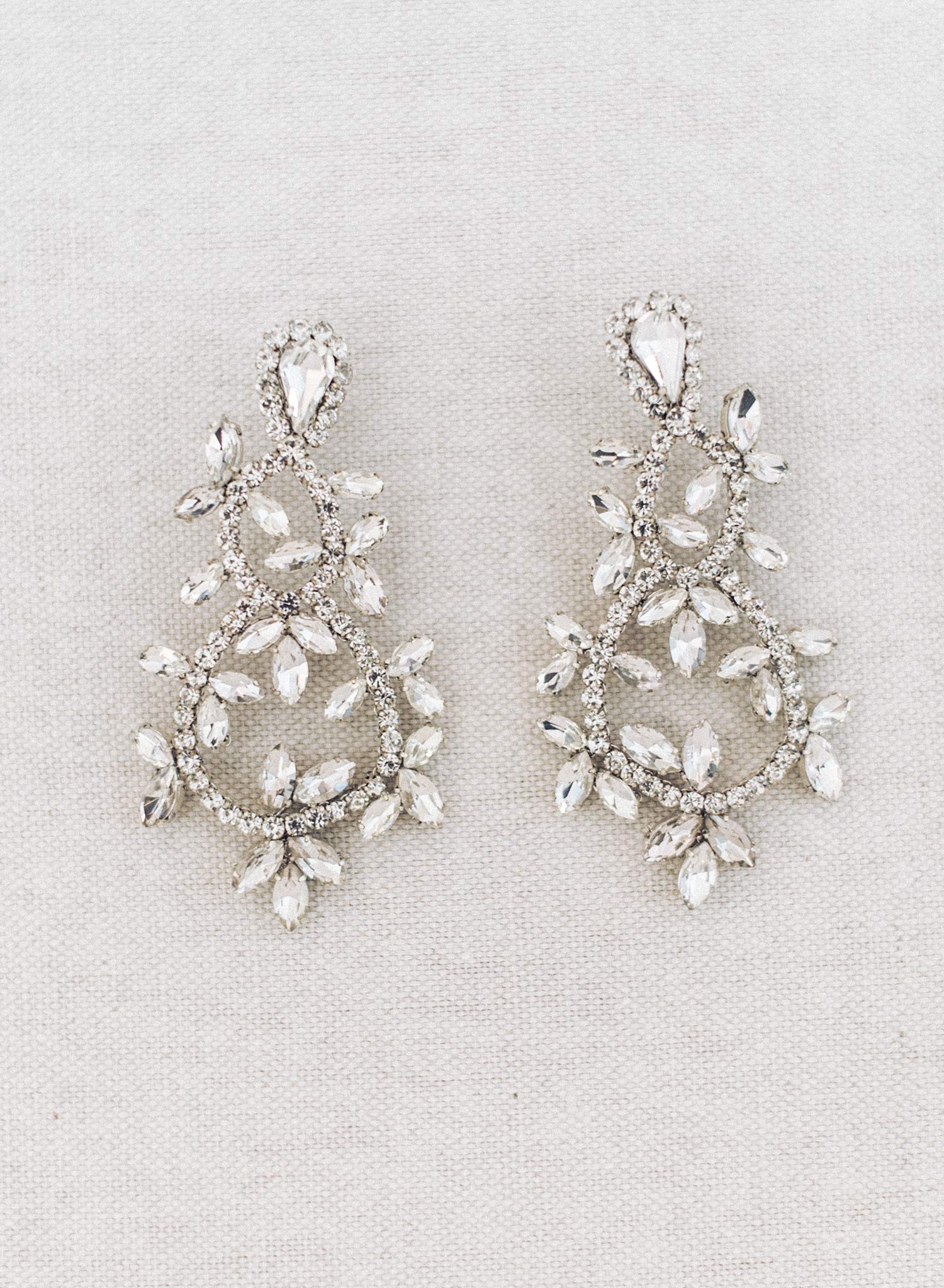 Double crystal loop drop earrings - Style #974