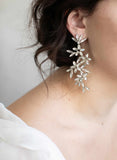 crystal bridal earrings, twigs and honey, bridal earrings, wedding jewelry, crystal earrings, bridal accessory