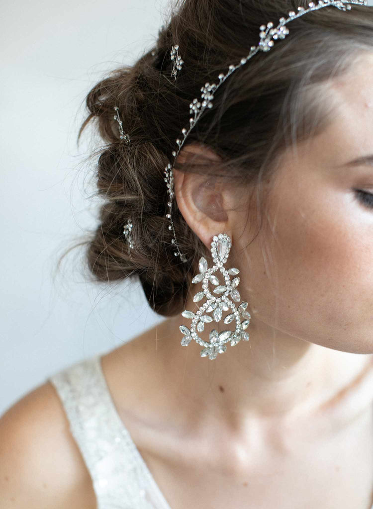 bridal earrings, bridal jewelry, crystal bridal earrings, twigsandhoney, bridal jewelry, wedding jewelry