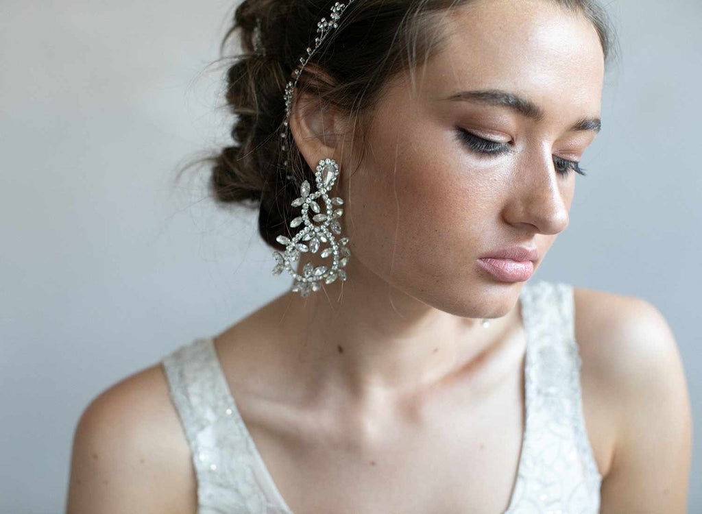 bridal earrings, bridal jewelry, crystal bridal earrings, twigsandhoney, bridal jewelry, wedding jewelry