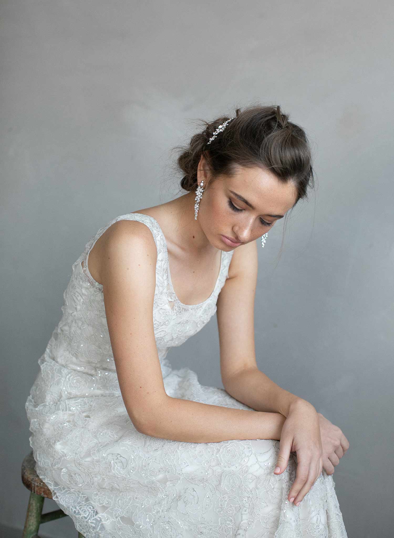 Bridal earrings, bridal jewelry, wedding accessories, crystal bridal earrings, twigs and honey