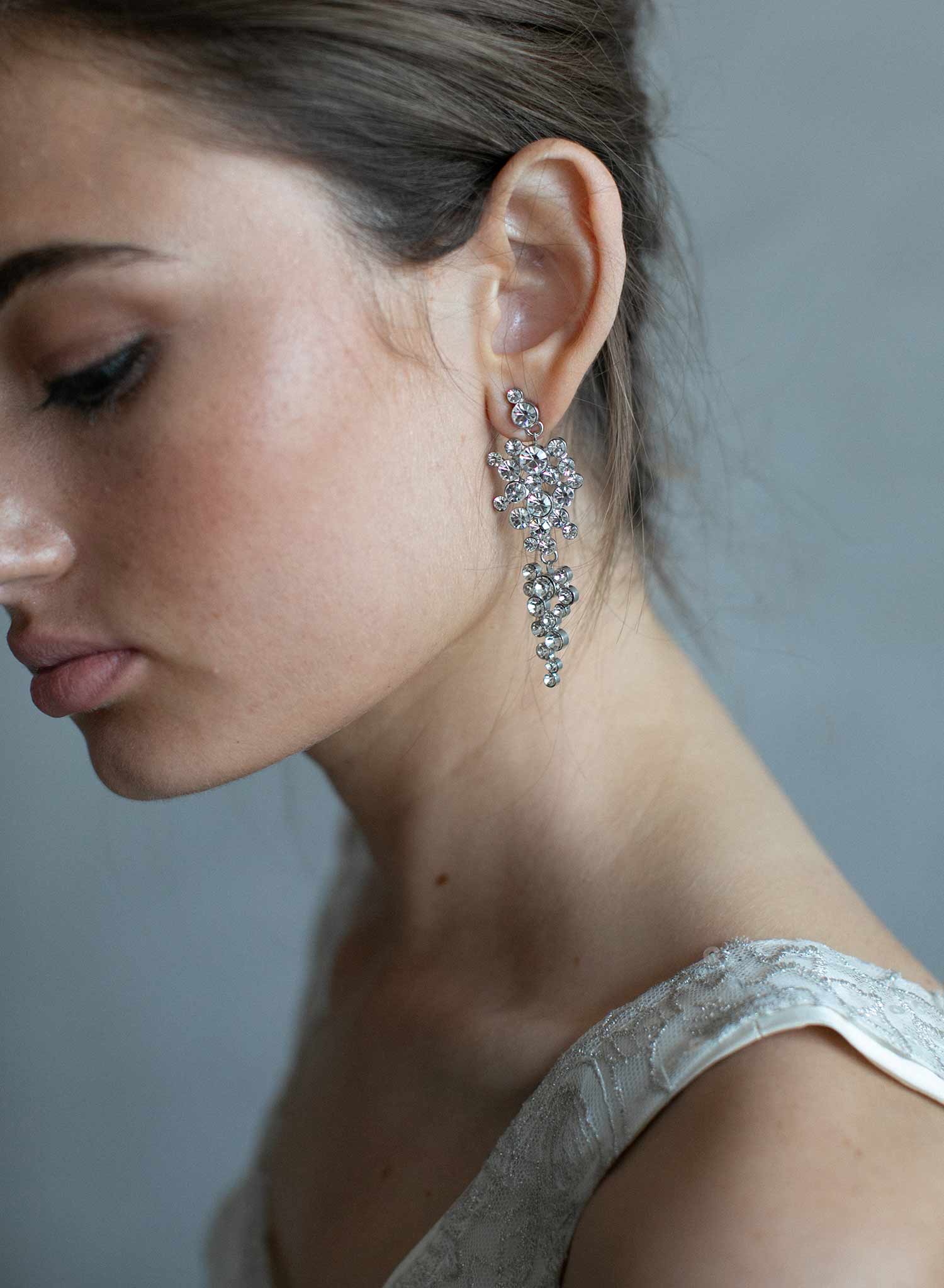 Bridal earrings, bridal jewelry, wedding accessories, crystal bridal earrings, twigs and honey