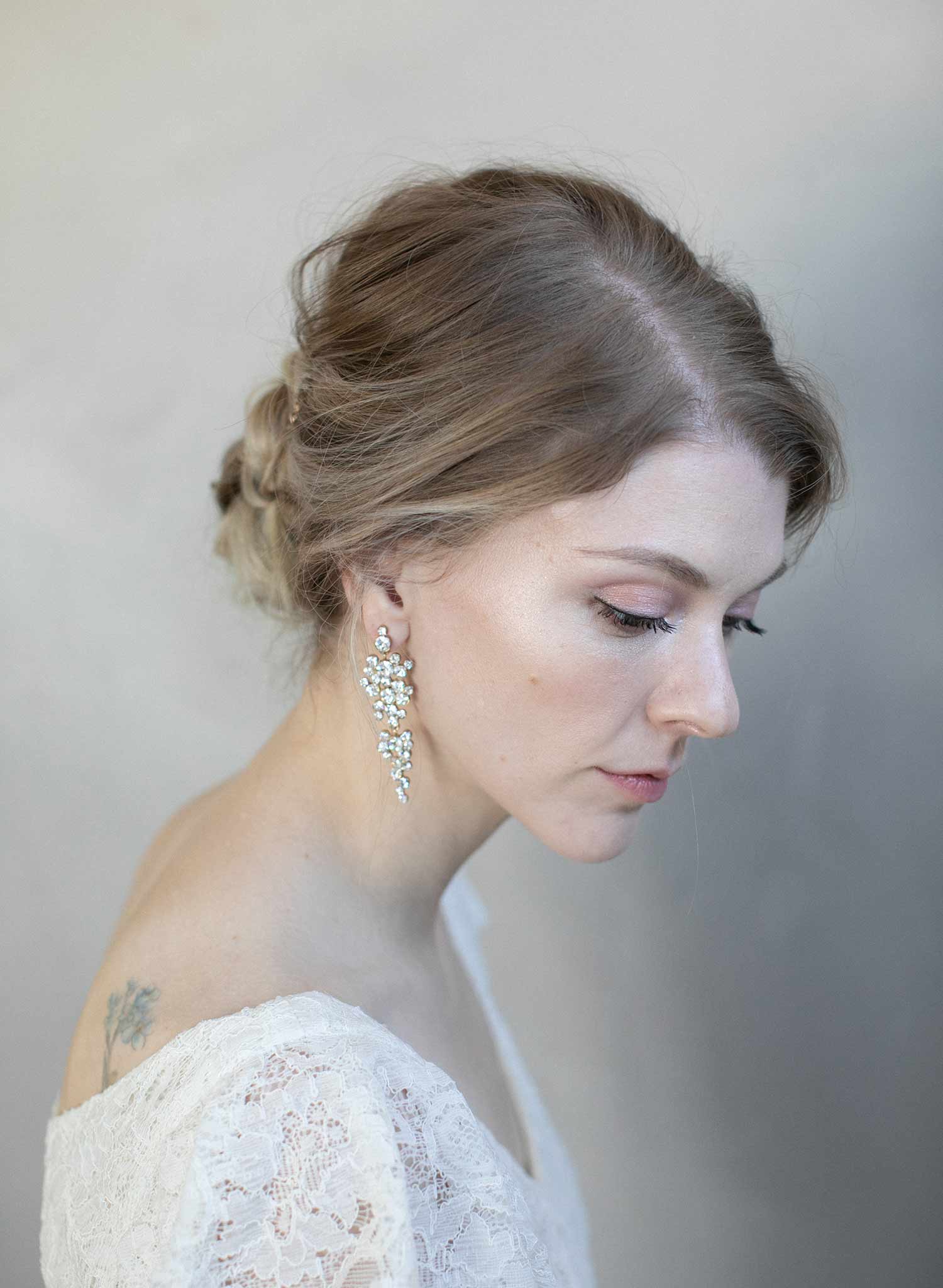 Bridal earrings, bridal jewelry, wedding accessories, crystal bridal earrings, twigs and honey