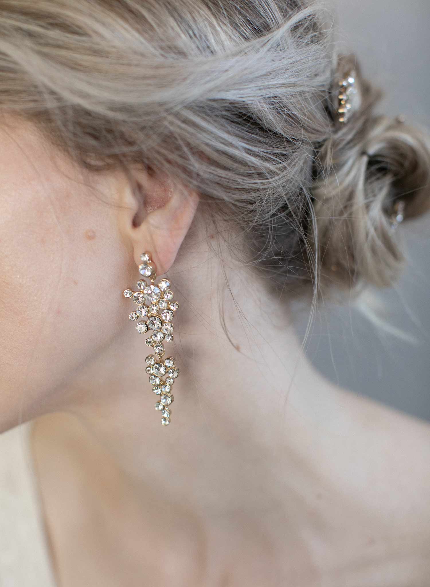 Bridal earrings, bridal jewelry, wedding accessories, crystal bridal earrings, twigs and honey