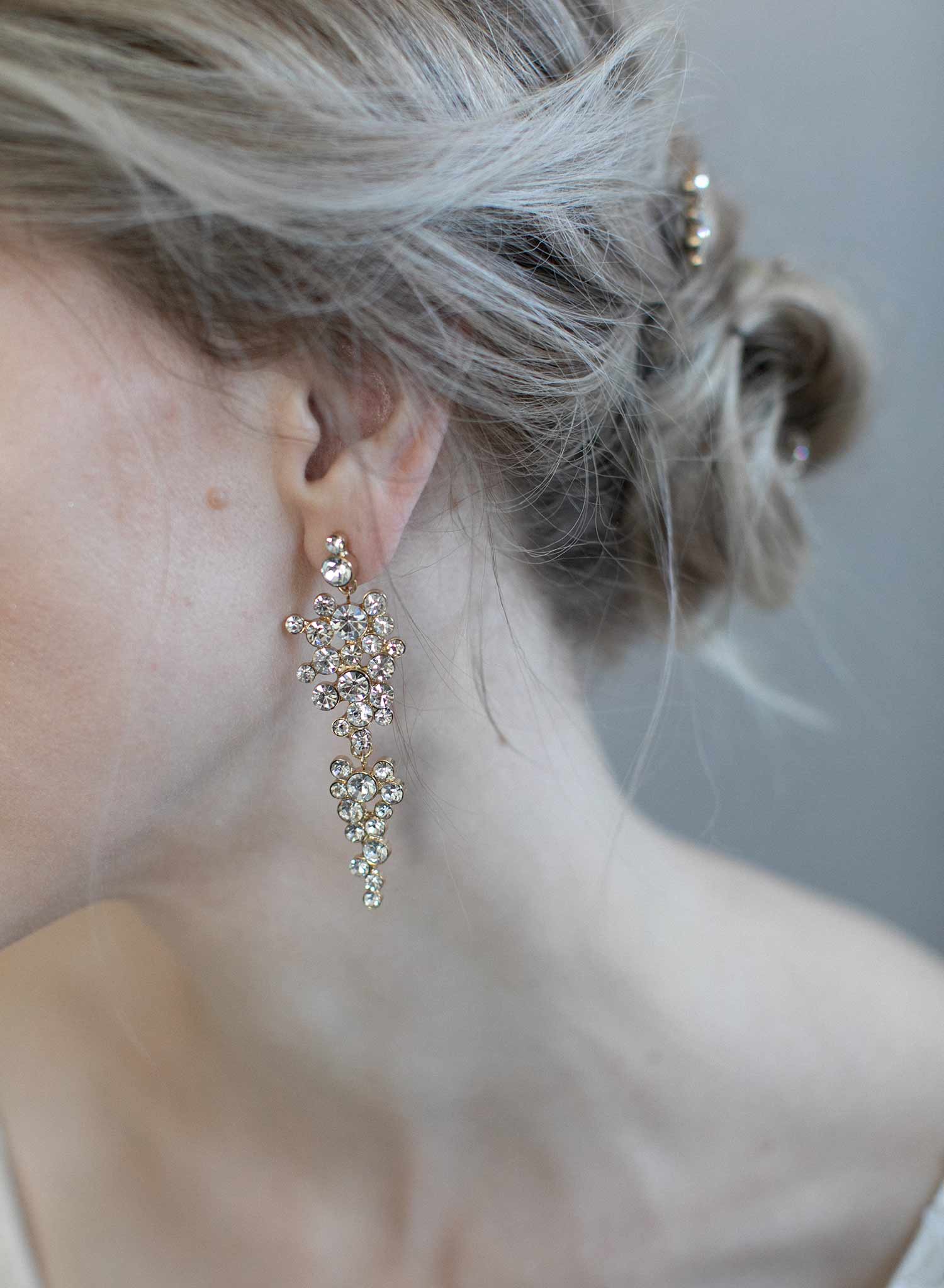 Bridal earrings, bridal jewelry, wedding accessories, crystal bridal earrings, twigs and honey