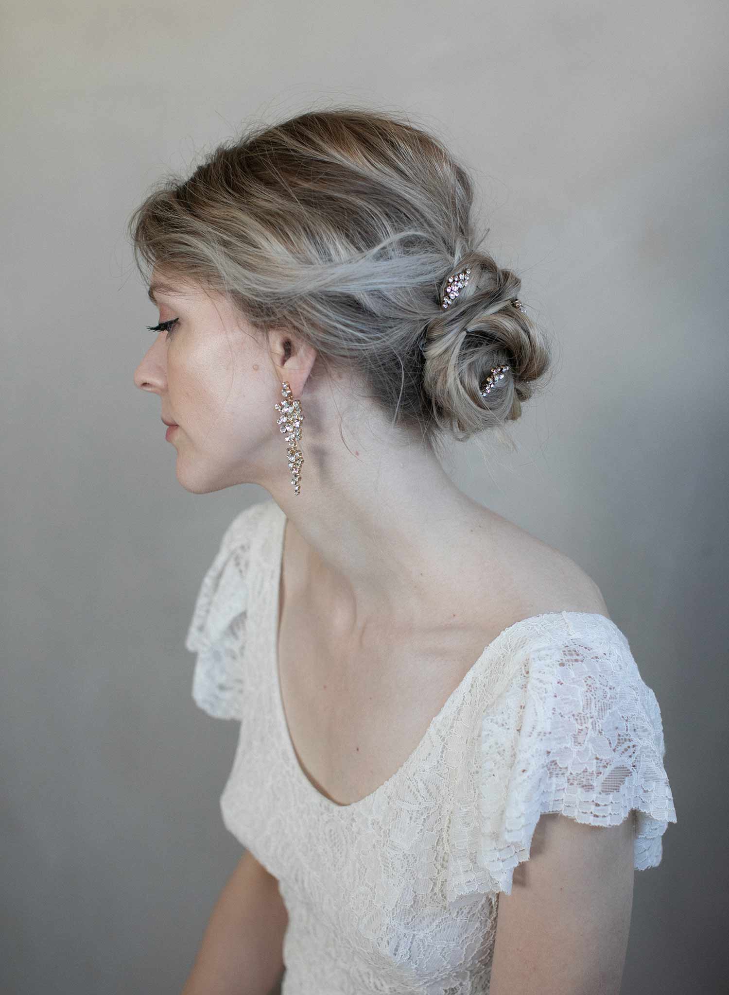 Bridal earrings, bridal jewelry, wedding accessories, crystal bridal earrings, twigs and honey