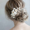 Creamy floral petite garden comb - Style #978