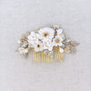 bridal floral hair comb, handmade, twigs and honey, wedding