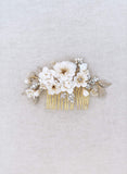 bridal floral hair comb, handmade, twigs and honey, wedding