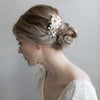 baby's breath pearl spray chandelier bridal earrings, twigs & honey