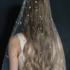 Crystal confetti train bridal veil - Style #2062