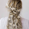 Pearlescent flowers bridal hair pin set of 3 - Style #2077