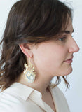 Enraptured crystal and gilded vine earrings  - Style #9027