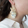 Enraptured crystal and gilded vine earrings  - Style #9027