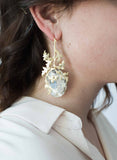 Enraptured crystal and gilded vine earrings  - Style #9027