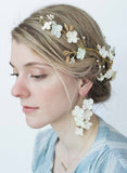 Hydrangea and pearl hair vine - Style #9035