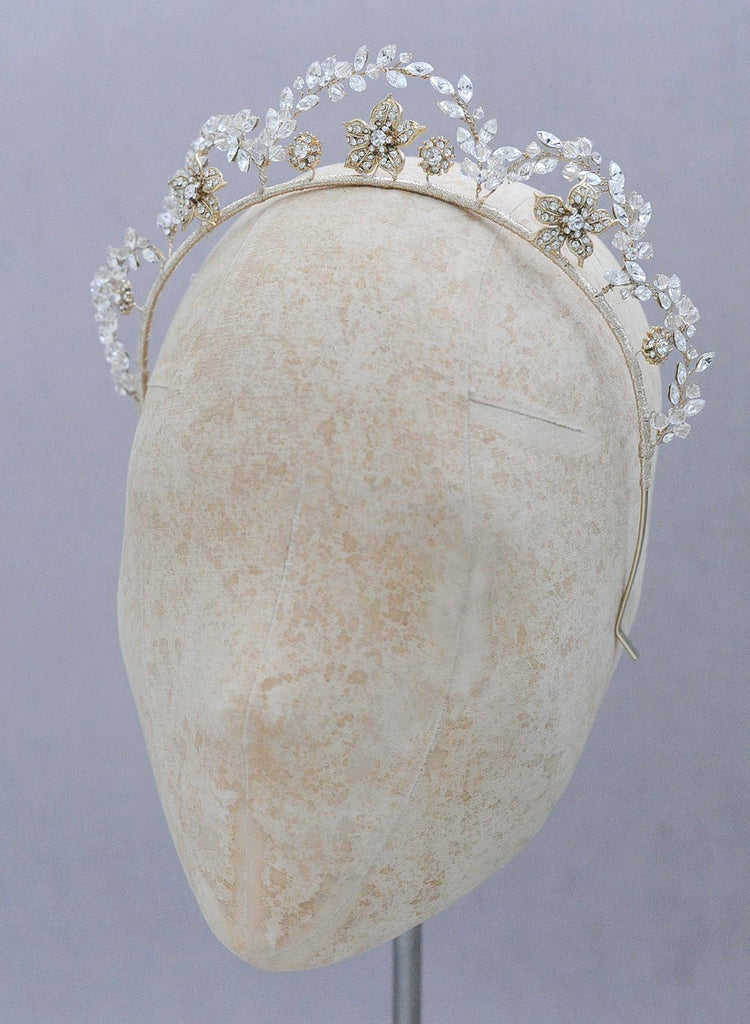 Navette Austrian crystals, bridal tiara, vintage inspired, twigs and honey