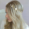 simple sugar blossom hair vine, bridal headpiece, floral hair vine, clay flowers, twigs and honey