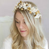 clay flower headpiece, bridal headband, floral headpiece, woodland inspired, wedding floral headband, twigs and honey