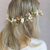 Floral bridal headpiece, clay flower headband, handmade, floral wedding hair adornment, nature inspired, twigs and honey