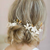 Bridal hair pins, floral bridal hair accessories, clay flowers, nature inspired, twigs and honey