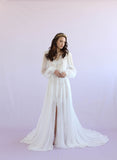 Petunia - Long sleeve silk gown - Style #TH026