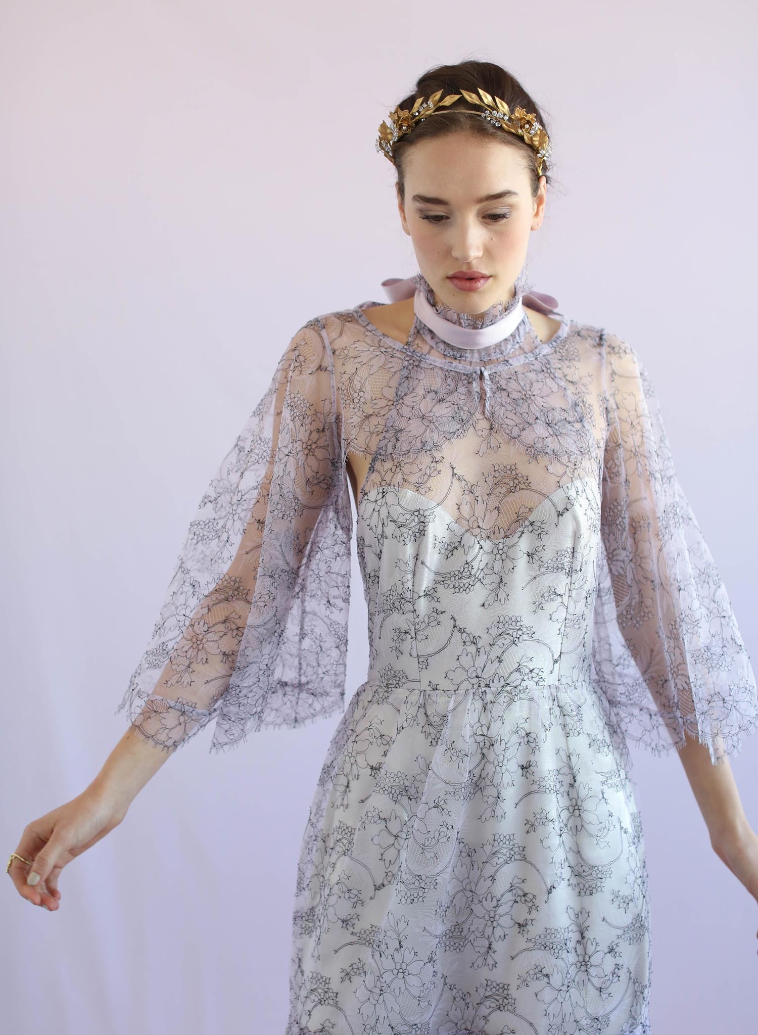 Lace Flutter Sleeve Dress