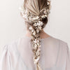 Extra long blushing blossom and crystal hair vine - Style #912