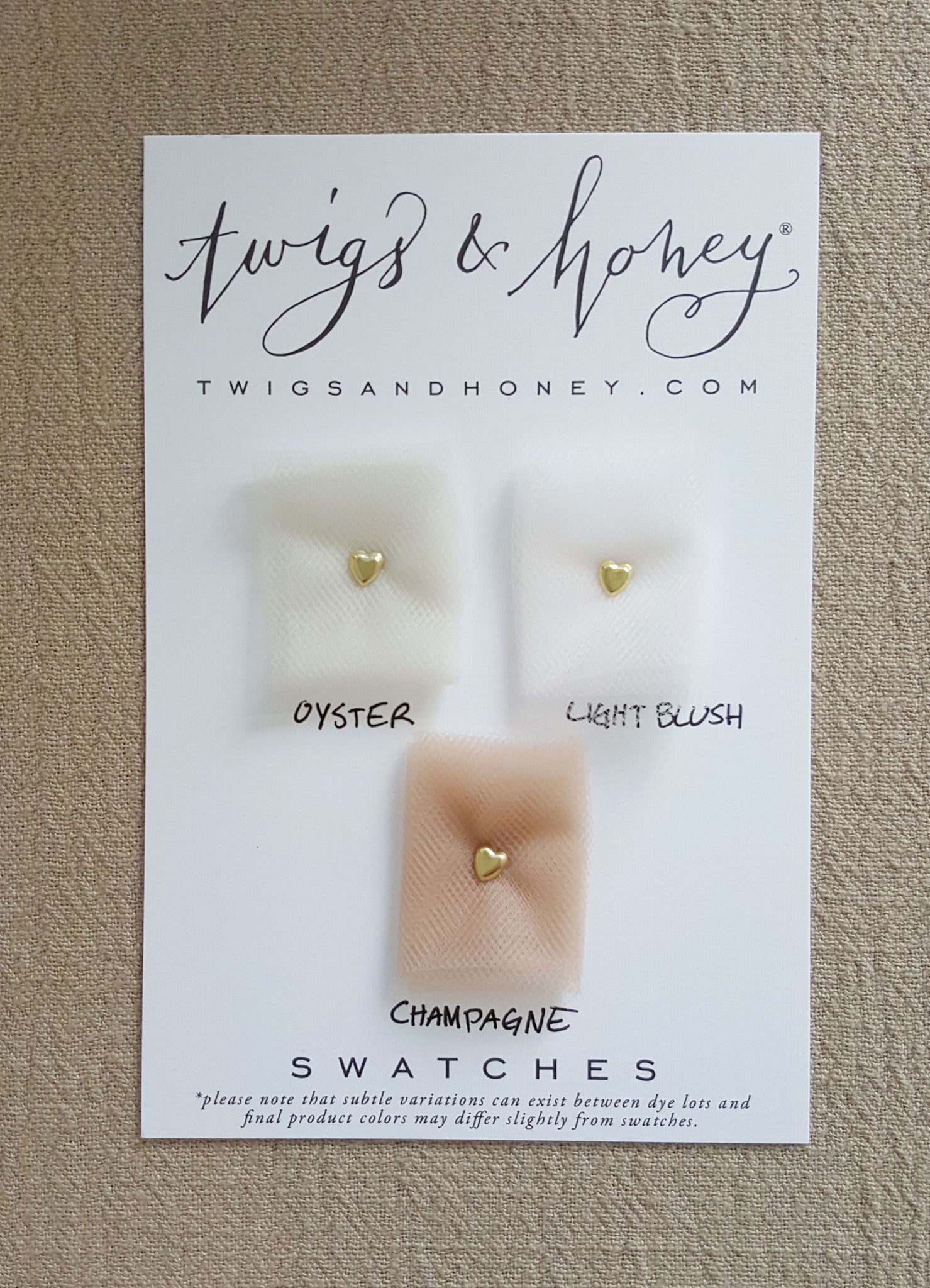 Veil swatches - comes with credit for future veil purchase