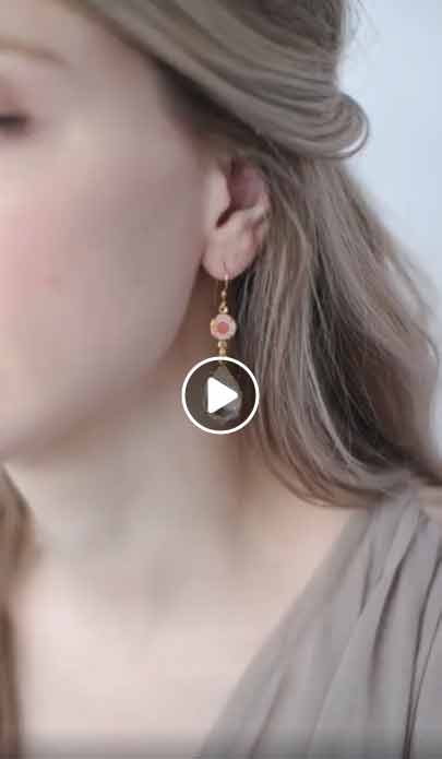 Bridal Earrings, Earrings, Crystals, Pear Drop Earrings - Classic Pear Crystal Drop Earrings - Style #9030 Blush/Gold