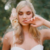 Silk flower bouquet with bandeau birdcage veil - Style # 304