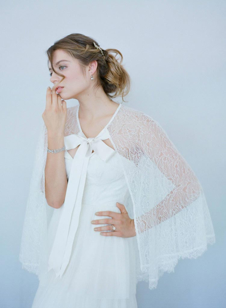 Gardenia - Sheer lace cape - Style # TH015