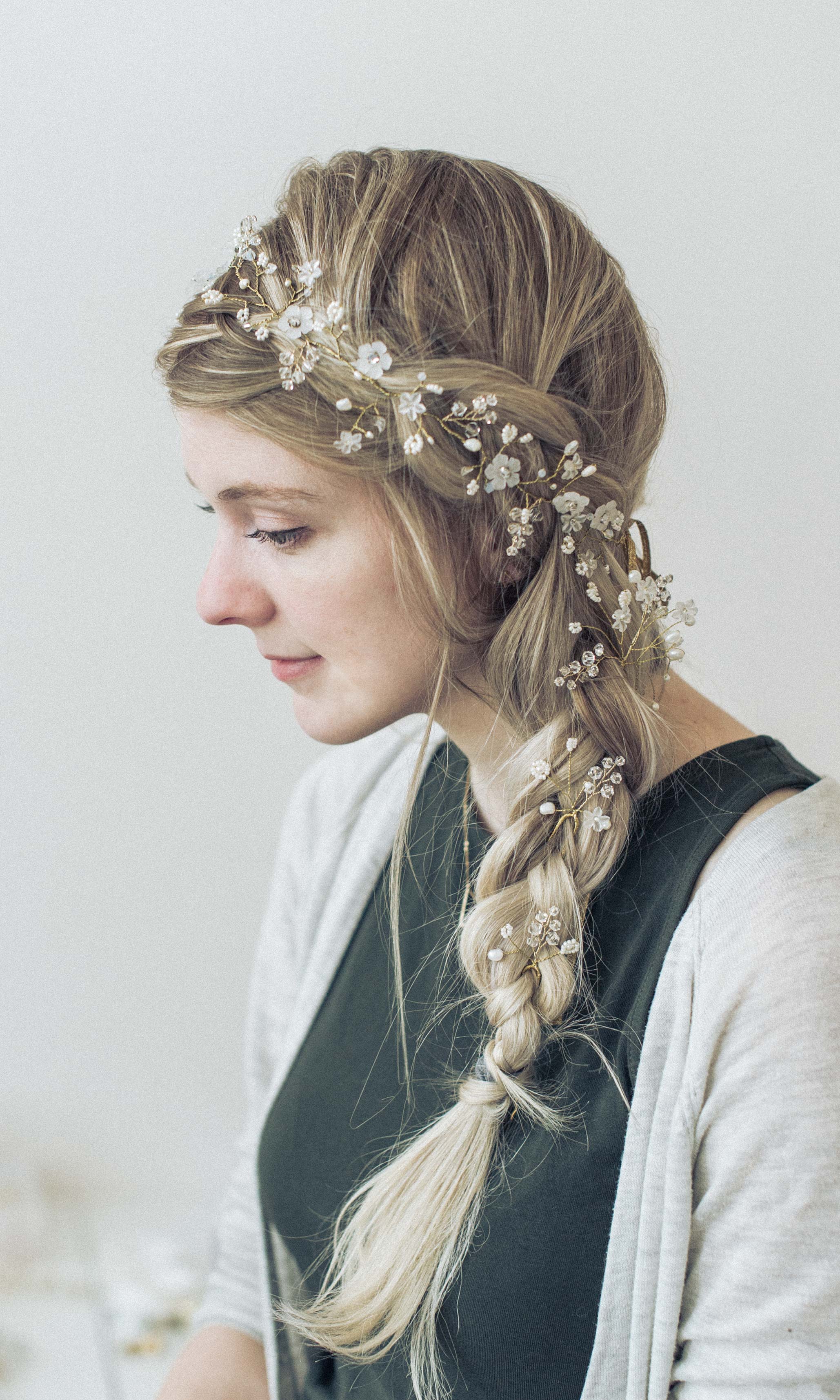 Miss Elle blossom droplets hair vine - Style #737