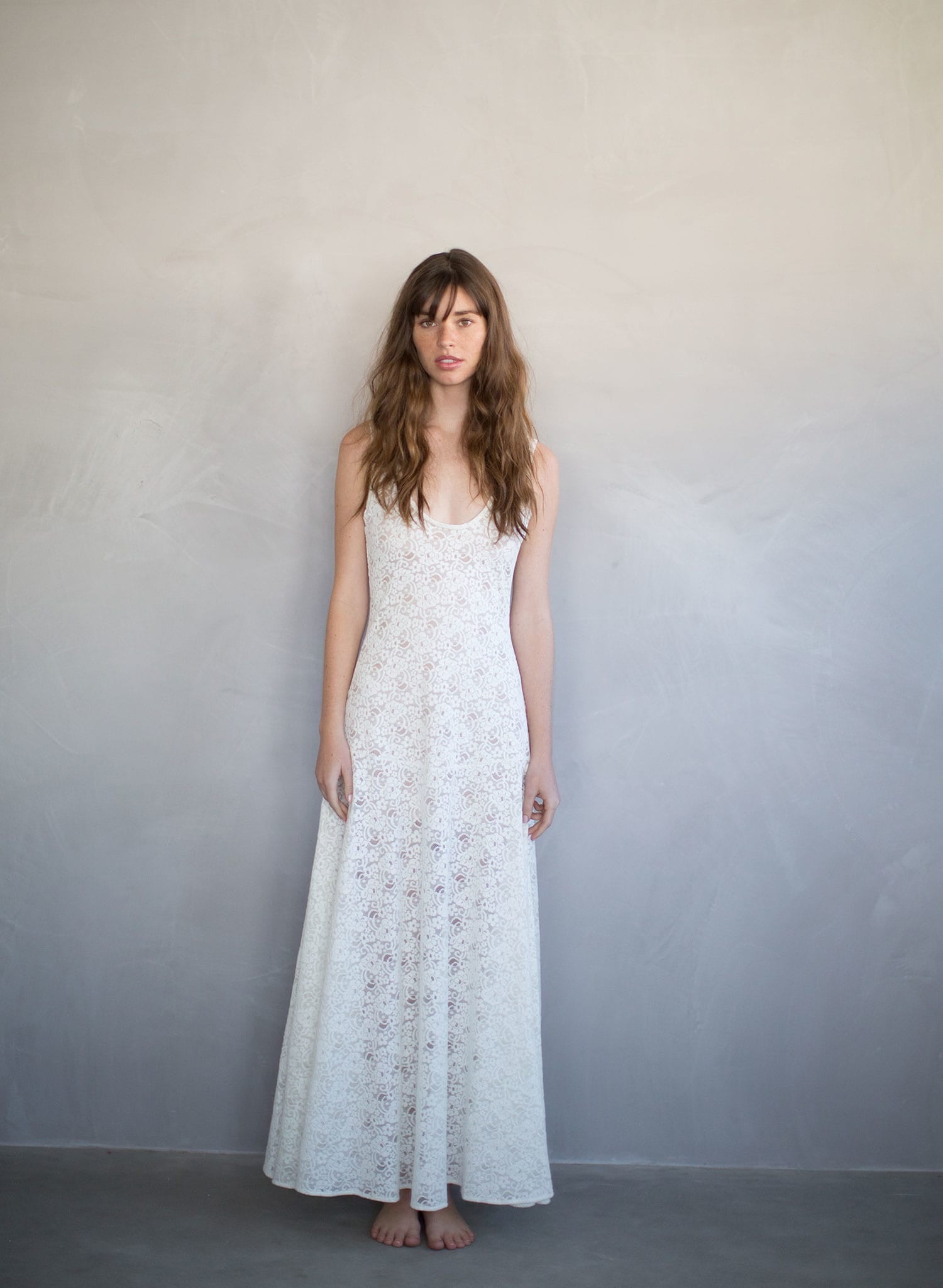 Lace slip dress, beach wedding dress, lingerie, lace gown, ivory, stretch lace, twigs and honey, twigs & honey