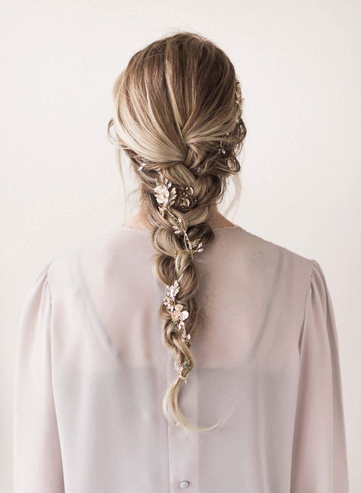 Gold Vintage-Inspired Hair Vine with Floral Motifs Ivory and Co Golden Bloom Crystal and Pearl Floral Crescent  main image 2