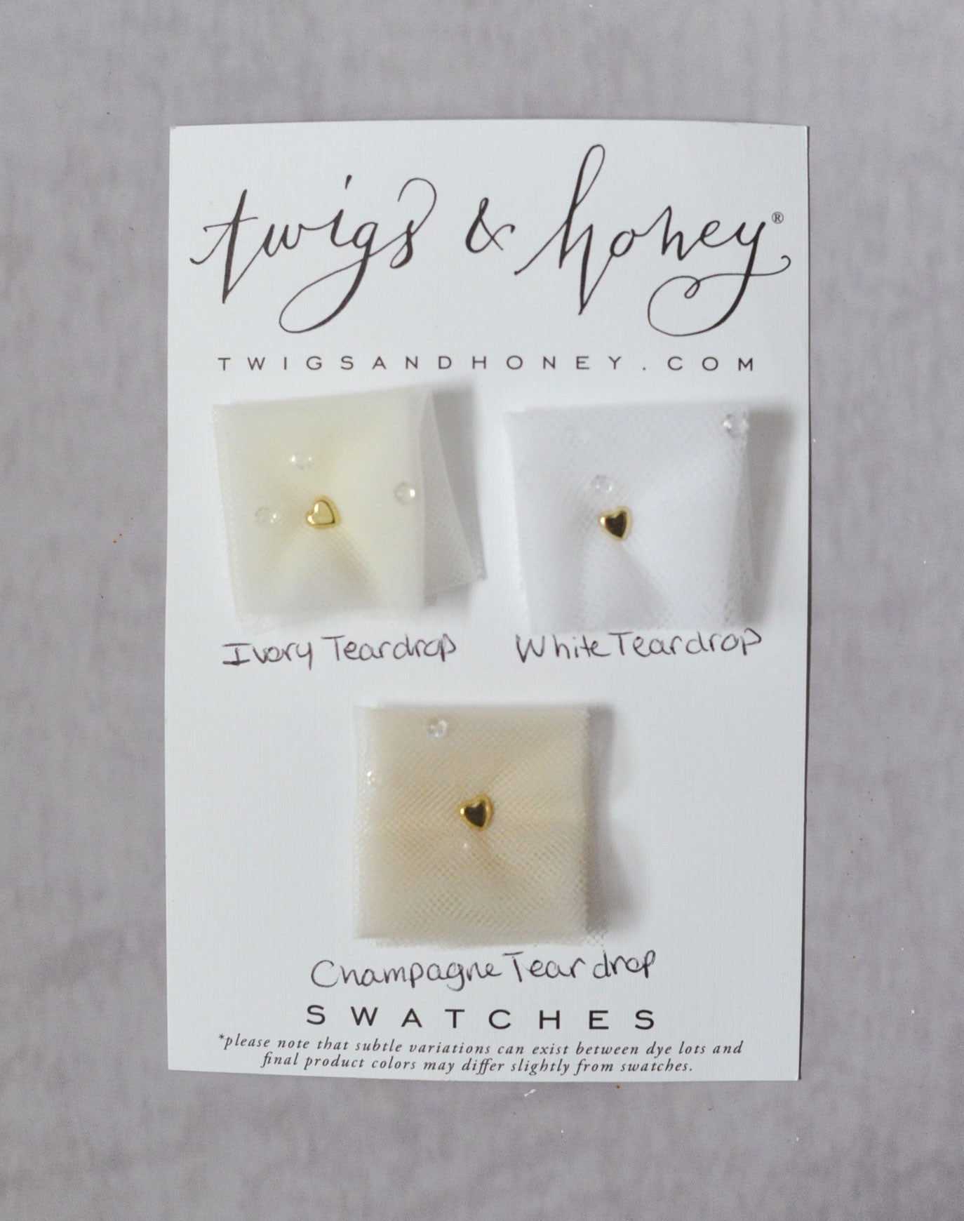 Veil swatches - comes with credit for future veil purchase